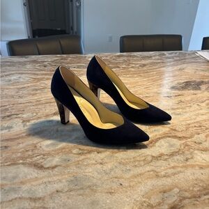 Sarah Flint Navy Suede Heels